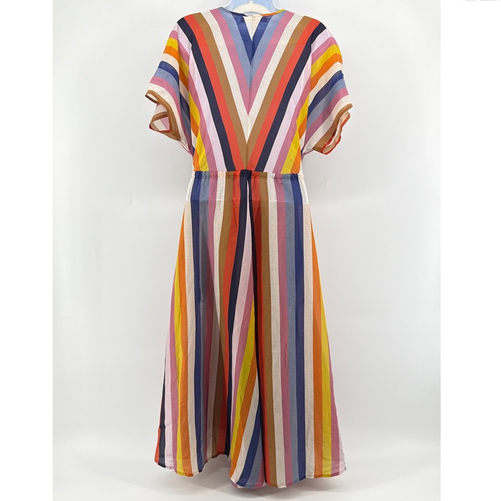 Xirena NWT Aventine Grayson Striped Cotton Silk V-Neck Midi Dress Small NEW $310 - Picture 7 of 11